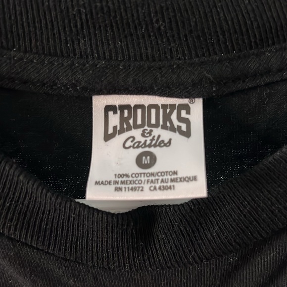 Crooks & Castles Men’s Medium Long Sleeve T-shirt Crewneck Black and Pink - Picture 6 of 6